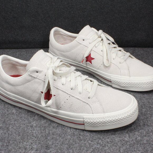 CONVERSE ONE STAR OX Red White Beige Suede Sneakers Shoes Men's Size 11.5 - Picture 2 of 12
